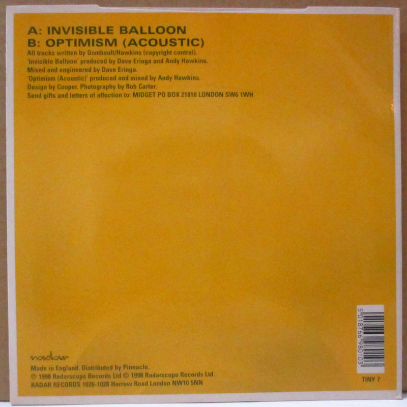 MIDGET (ミジェット)  - Invisible Balloon (UK Orig.Yellow Vinyl 7")