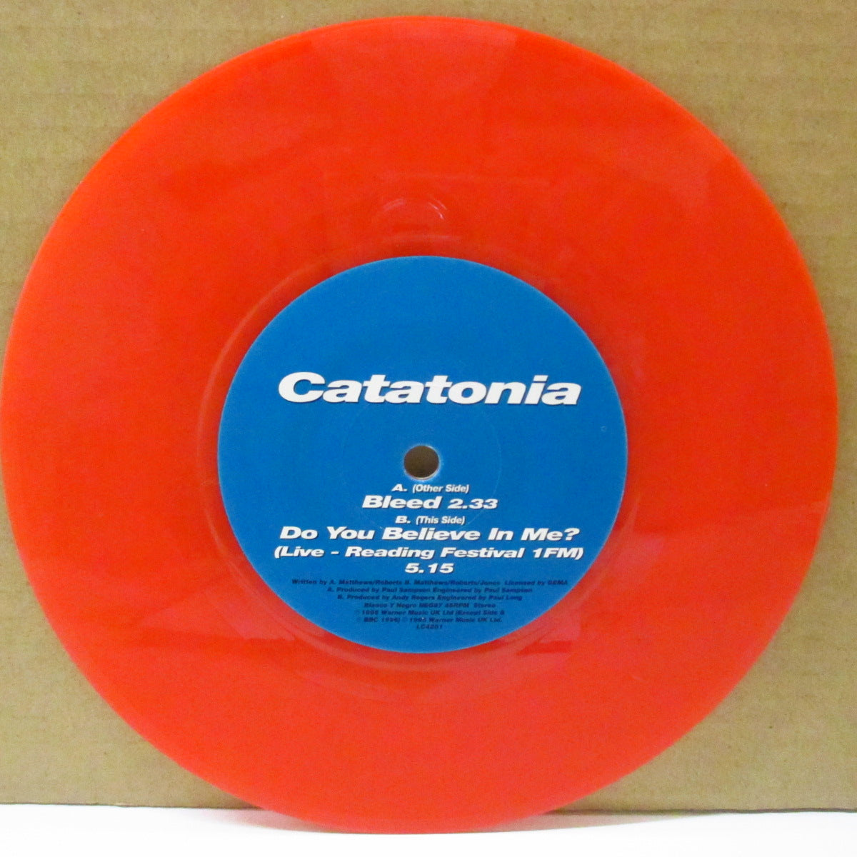 CATATONIA (カタトニア)  - Bleed (UK Limited Orange Vinyl 7")