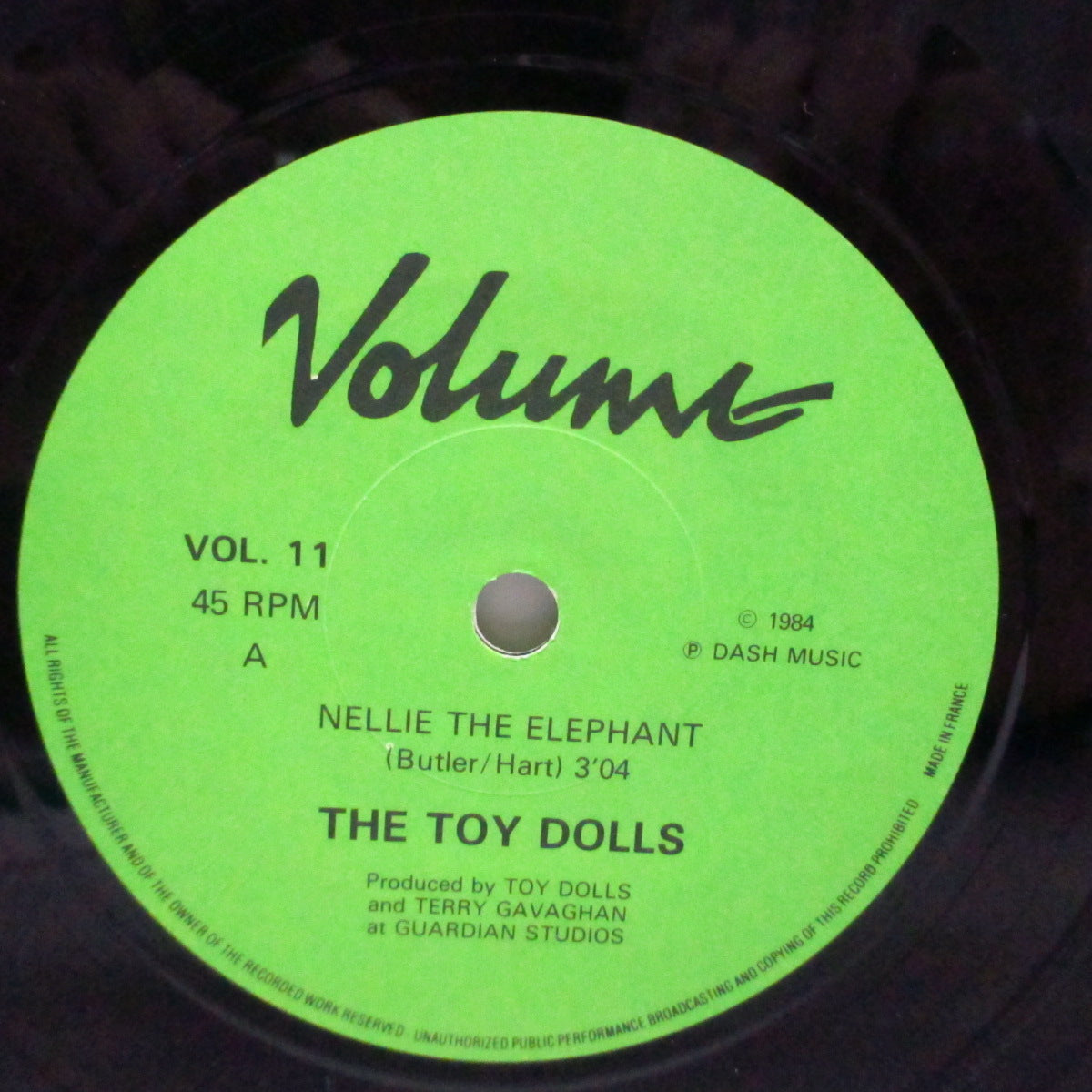 TOY DOLLS (トイ・ドールズ)  - Nellie The Elephant (UK '84 再発「緑ラベ、フラットセンター#1」7"+光沢固紙「緑」ジャケ)