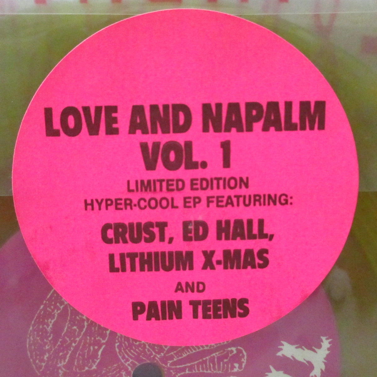 V.A. - Love & Napalm Vol.1 (US Limited Clear Yellow Vinyl 7"+Stickered Printed PVC/廃盤 New)