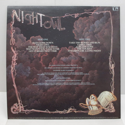 GERRY RAFFERTY (ジェリー・ラファティー) - Night Owl (UK オリジナル LP+インナー)