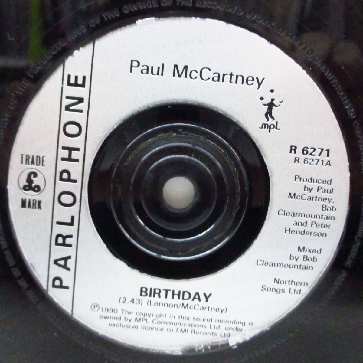 PAUL McCARTNEY (ポール・マッカートニー) - Birthday (UK オリジナル「銀ラベ、フラットセンター」7+光沢固紙ジャケ)