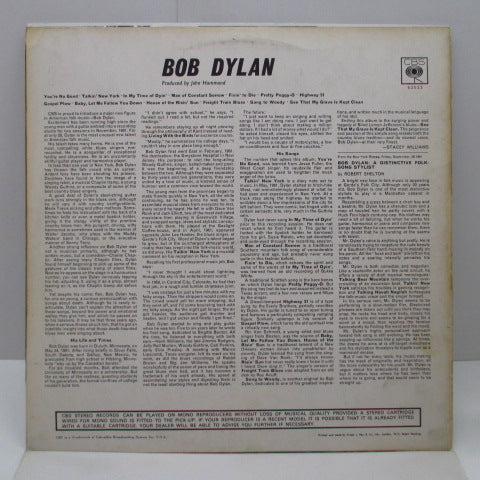 BOB DYLAN - Bob Dylan (1st) (UK 60's Re Mono LP/CS)