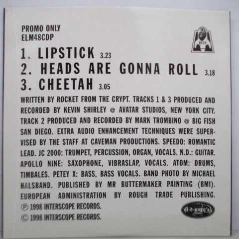 ROCKET FROM THE CRYPT (ロケット・フロム・ザ・クリプト) - Lipstick (UK プロモ CD)