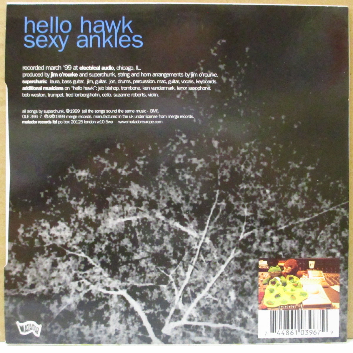 SUPERCHUNK (スーパーチャンク)  - Hello Hawk (UK オリジナル 7"+光沢固紙ジャケ)