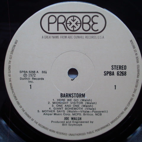 JOE WALSH-Barnstorm (UK 70's Reissue LP)