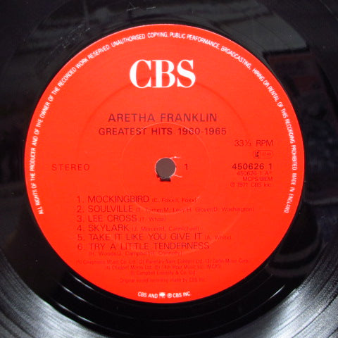 ARETHA FRANKLIN-Aretha Franklin's Greatest Hits 1960-1965 (UK 80's Reissue / Barcode)