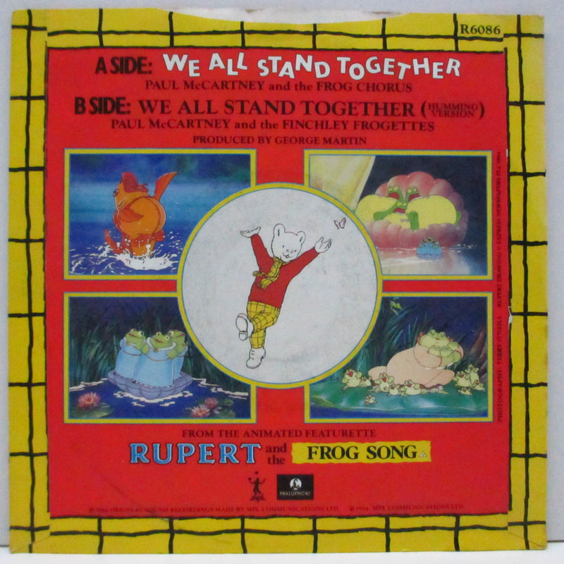 PAUL McCARTNEY And The Frog Chorus (ポ−ル・マッカートニー & ザ ・フロッグ・コーラス)  - We All Stand Together (UK オリジナル黒ラベ「フラットセンター」7"+マット・ソフト紙ジャケ)
