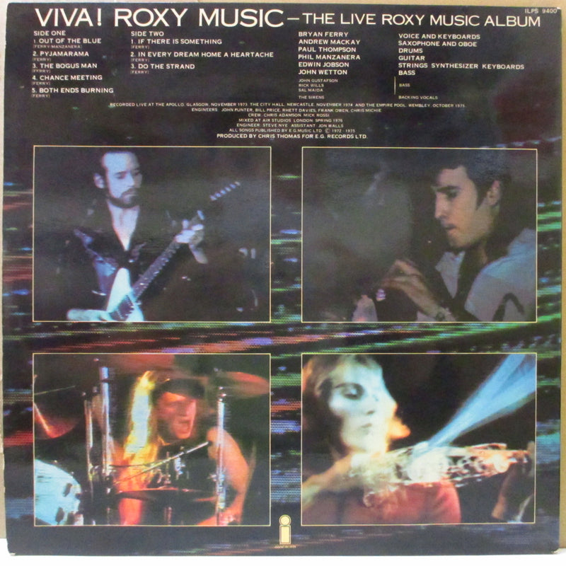 ROXY MUSIC (ロキシー・ミュージック)  - Viva! Roxy Music /The Live Roxy Music (UK オリジナル LP+ブラックインナー/コーティング見開きジャケ)