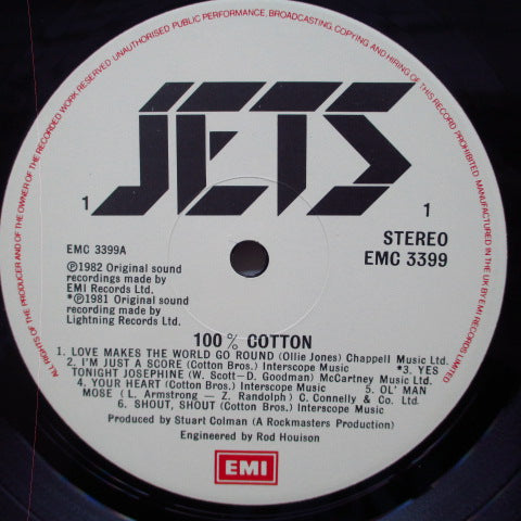 JETS (ジェッツ) - 100% Cotton (UK オリジナル LP)