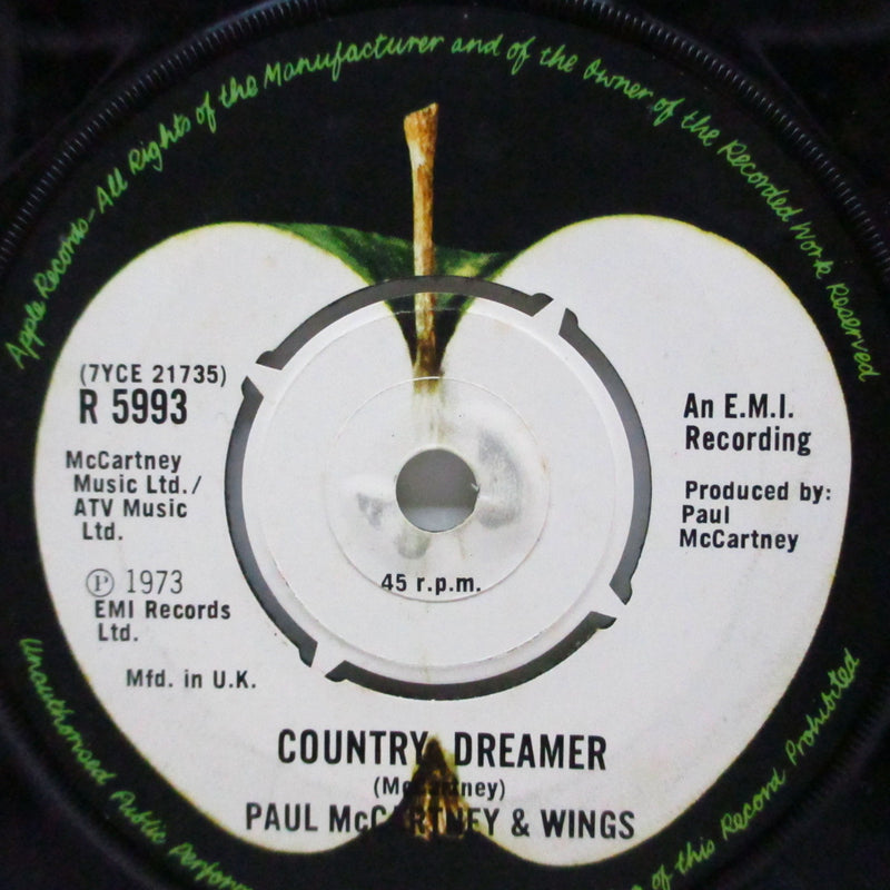 PAUL McCARTNEY & WINGS (ポール・マッカートニー & ウイングス)  - Helen Wheels (UK オリジナル「ラウンドセンター」7"+「アップルロゴ入」黒カンパニースリーブ)