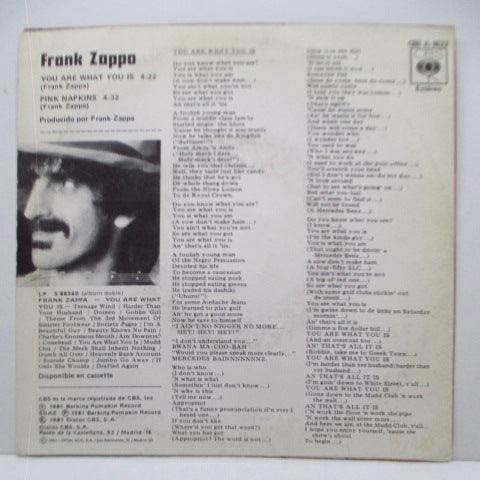 FRANK ZAPPA (フランク・ザッパ) - You Are What You Is (Spain Orig.7"+PS)