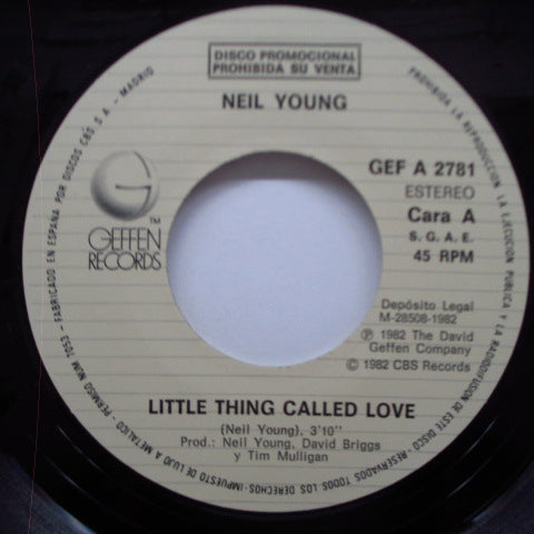 NEIL YOUNG (ニール・ヤング) - Little Things Called Love (Spain Promo 7"+PS)