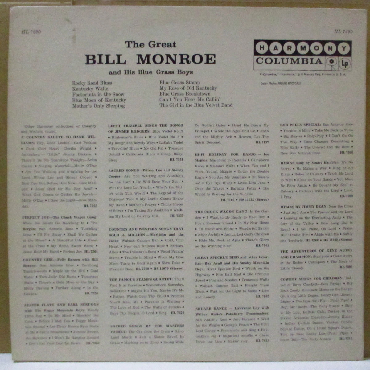 BILL MONROE & HIS BLUEGRASS BOYS  (ビル・モンロー)  - The Great (US Orig.Mono LP)