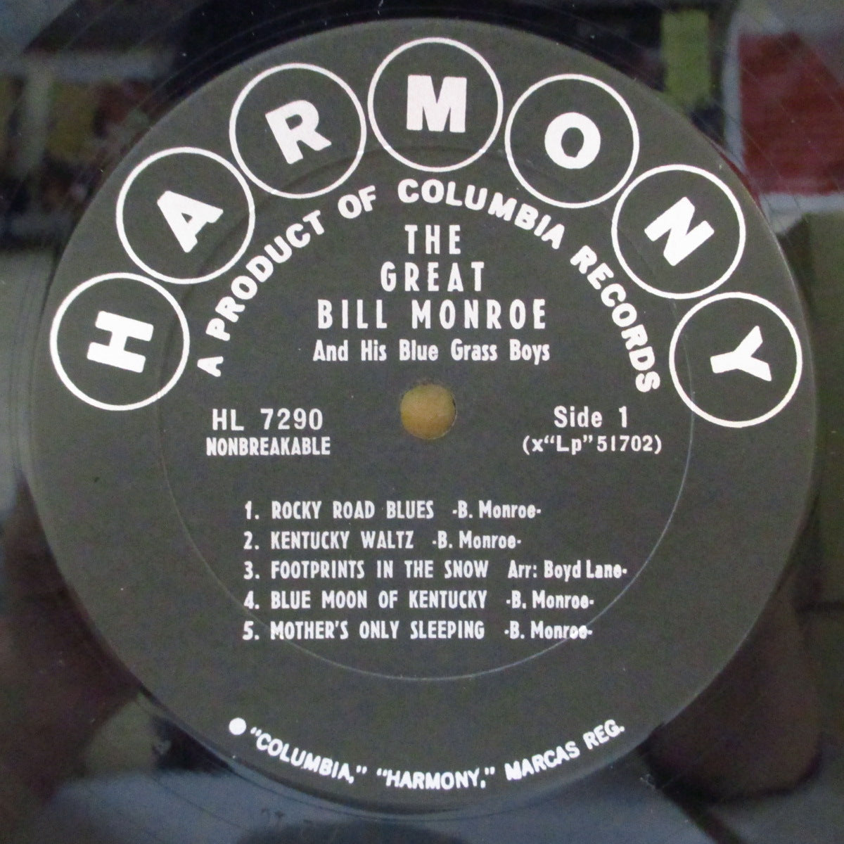 BILL MONROE & HIS BLUEGRASS BOYS  (ビル・モンロー)  - The Great (US Orig.Mono LP)