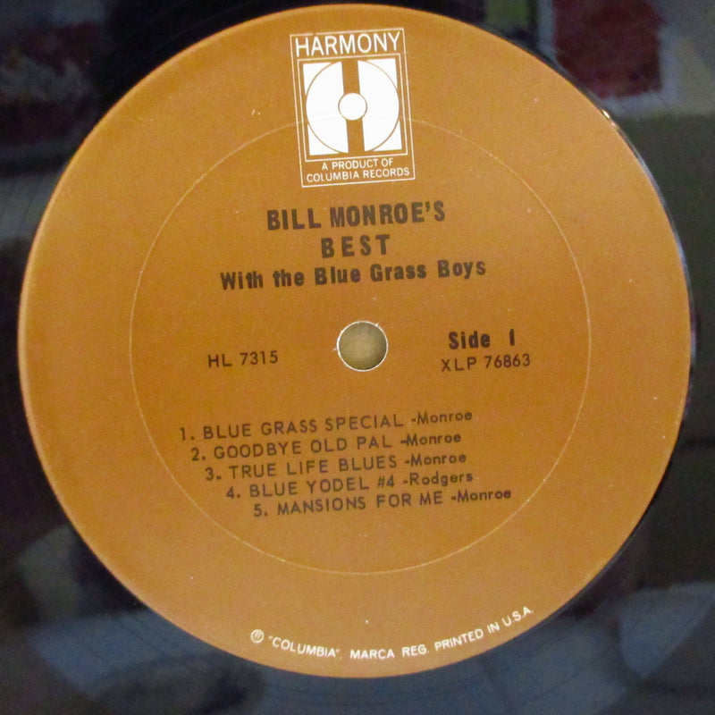 BILL MONROE & HIS BLUEGRASS BOYS  (ビル・モンロー)  - Bill Monroe's Best (US 70's Reissue LP)
