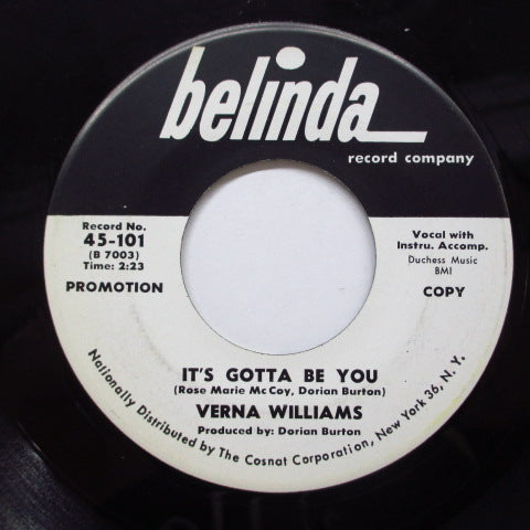 VERNA WILLIAMS - It's Gotta Be You / I'll Wait (Promo)