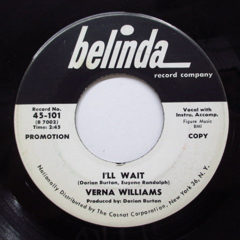 VERNA WILLIAMS - It's Gotta Be You / I'll Wait (Promo)