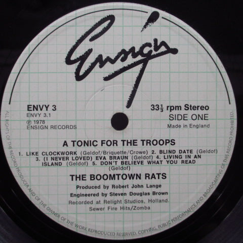 BOOMTOWN RATS, THE (ザ・ブームタウン・ラッツ)  - A Tonic For The Troops (UK Orig.LP+2xPoster/CS)