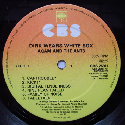 ADAM AND THE ANTS (アダム・アンド・ジ・アンツ) - Dirk Wears White Sox (UK Reissue LP/CBS 25361 )