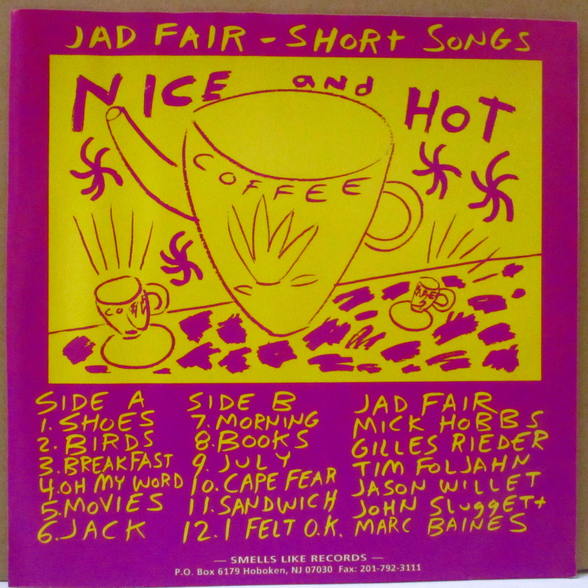 JAD FAIR (ジャド・フェアー)  - Short Songs (US Orig.7")