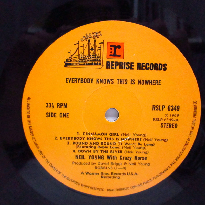 NEIL YOUNG (ニール・ヤング) - Everybody Knows This Is Nowhere (UK '70 Re No W Logo Lbl.LP+CFS/RSLP 6349)