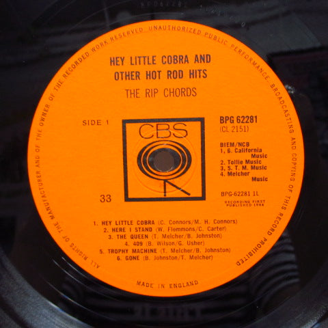 RIP CHORDS - Hey Little Cobra (UK Orig.Mono LP/CFS)