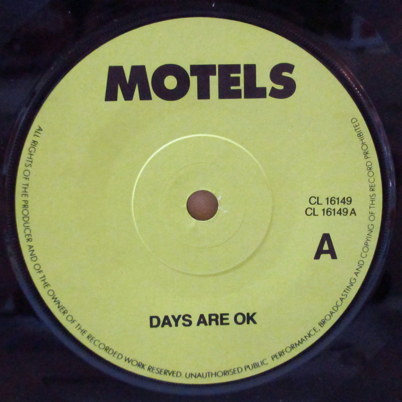 MOTELS, THE (ザ・モーテルズ)  - Days Are O.K. (UK オリジナル「緑ラベ・フラットセンター」 7インチ+グループ写真ジャケ)