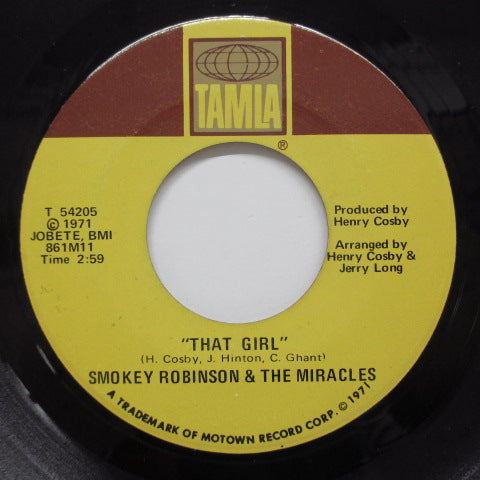 MIRACLES (SMOKEY ROBINSON & THE) - I Don't Blame You At All (Orig/黒色印刷)
