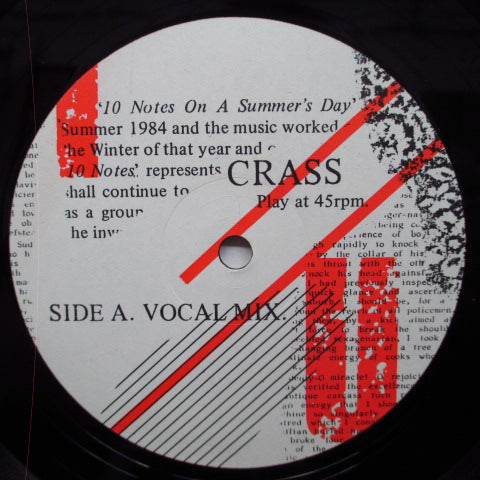 CRASS (クラス) - 10 Notes On A Summer's Day (UK Orig.12")