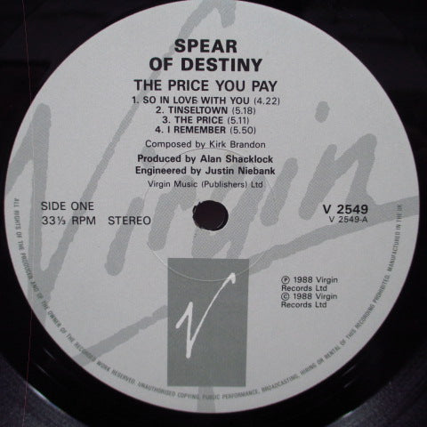 SPEAR OF DESTINY - The Price You Pay (UK Orig.)