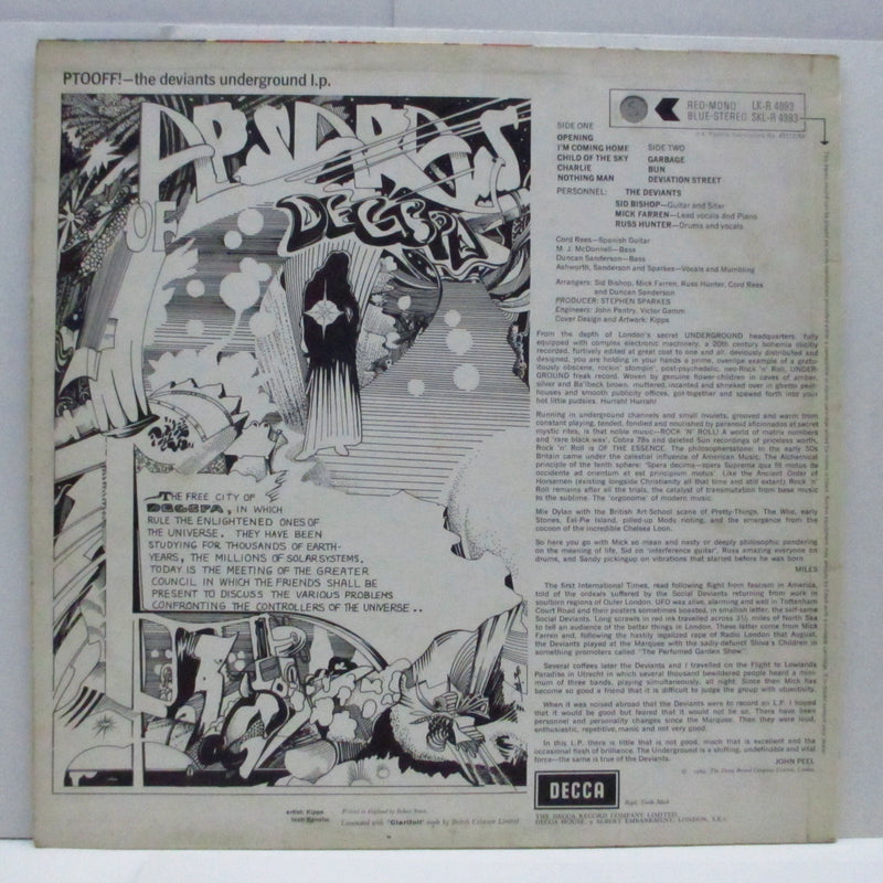 DEVIANTS (デヴィアンツ)  - Ptooff ! (UK '69 Re Stereo LP+CS/SKL-R.4993 )