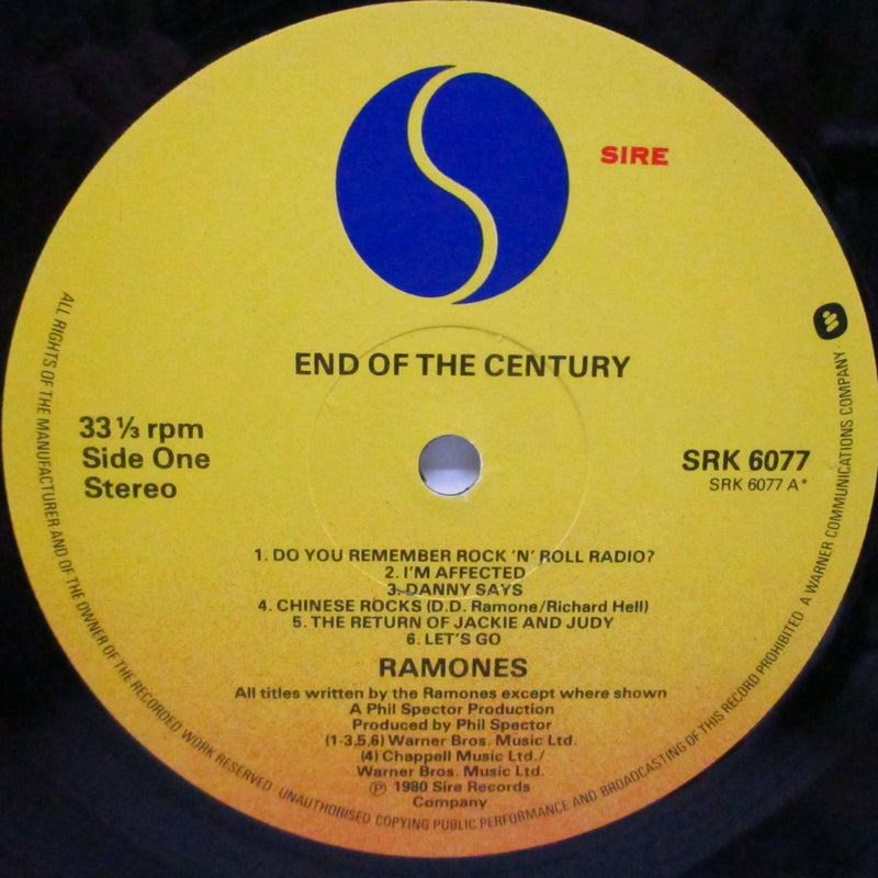 RAMONES (ラモーンズ)  - End Of The Century (UK オリジナル LP+インナー/ステッカー付ジャケ)