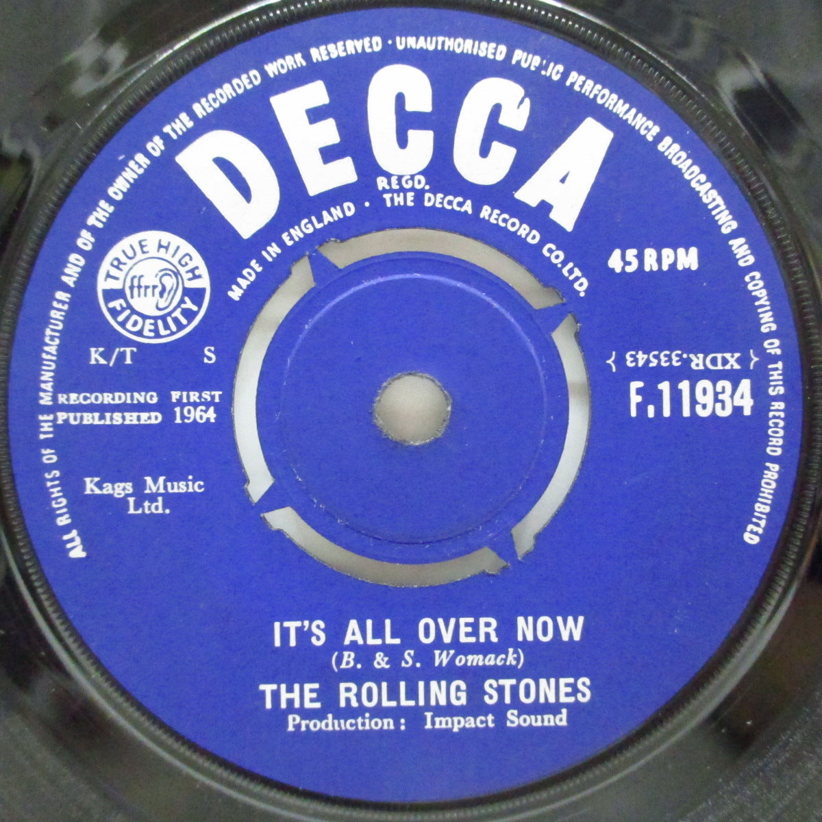 ROLLING STONES (ローリング・ストーンズ)  - It's All Over Now (UK Orig.7"+CS)