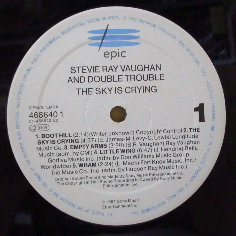 STEVIE RAY VAUGHAN & DOUBLE TROUBLE (スティーヴィー・レイ・ヴォーン・アンド・ダブル・トラブル)  - The Sky Is Crying (EU オリジナル LP+インナー)