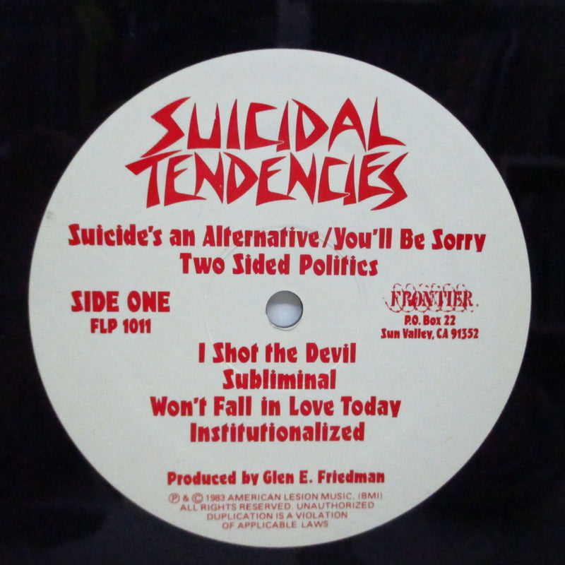 SUICIDAL TENDENCIES (スーサイダル・テンデンシーズ)  - S.T. [1st] (US 80's 再発「光に透かすと見える赤紫盤」LP/バーコード無ジャケ)