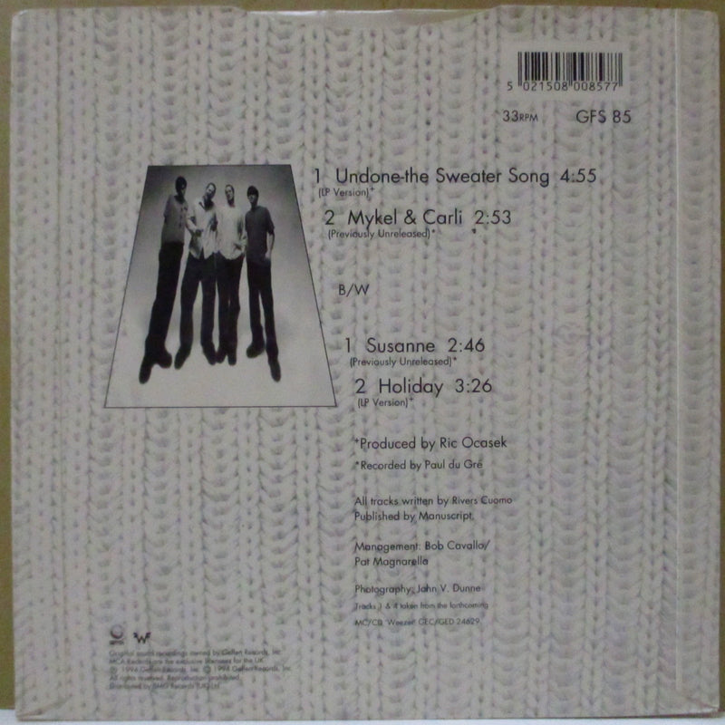 WEEZER (ウィーザー)  - Undone - The Sweater Song +3 (UK 2,000枚限定ブルーヴァイナル 7インチ+光沢固紙ジャケ)