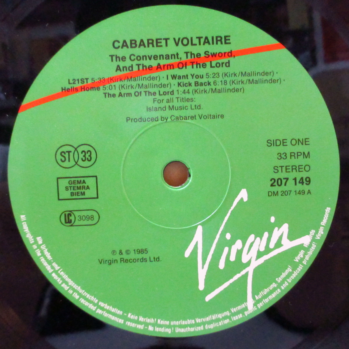 CABARET VOLTAIRE (キャバレー・ヴォルテール)  - The Covenant, The Sword And The Arm Of The Lord (EU オリジナル LP+マットソフト紙インナー)