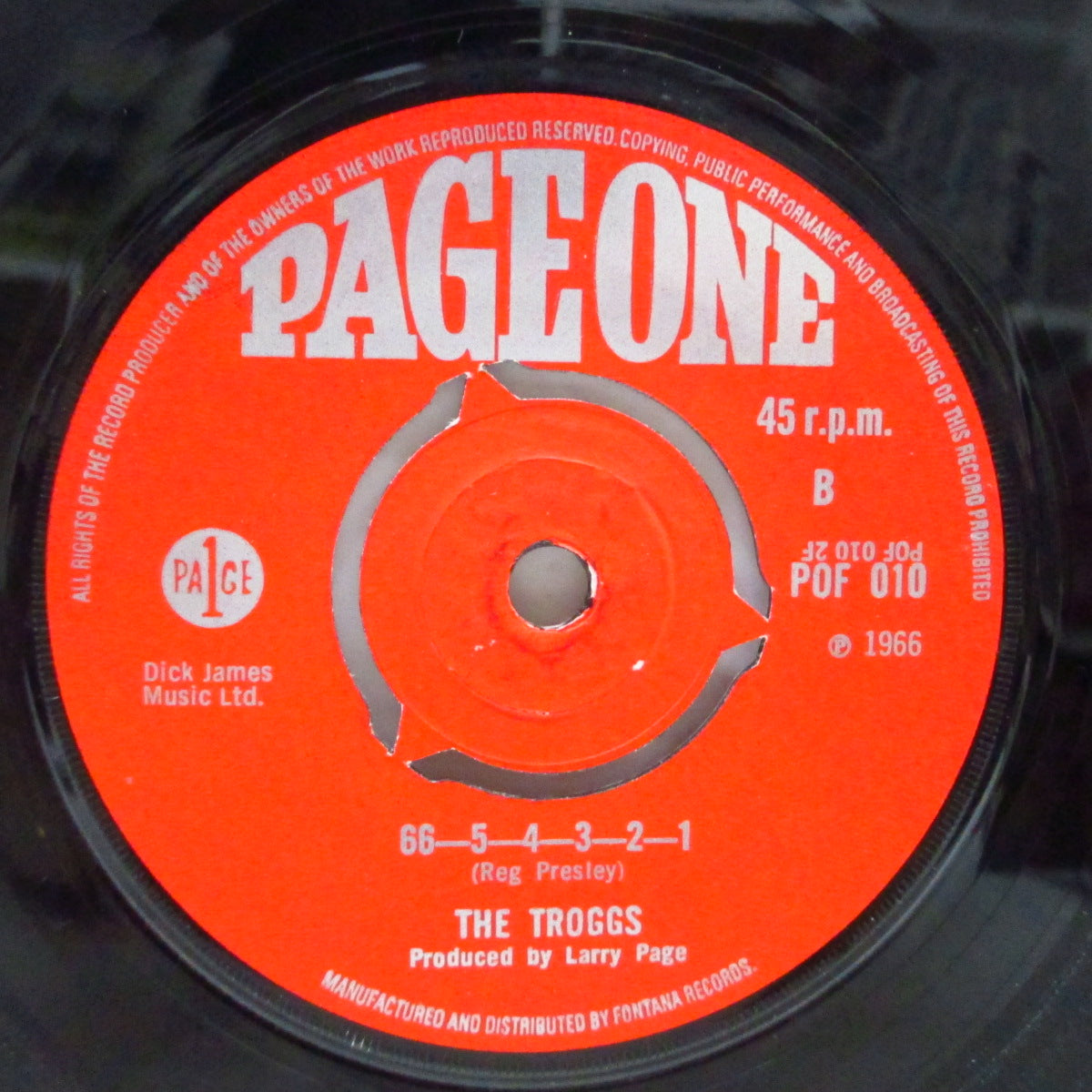 TROGGS (トロッグス)  - 66-5-4-3-2-1 (UK Orig.Red Lbl.7"+CS)