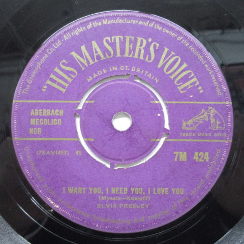 ELVIS PRESLEY - I Want You, I Need You, I Love You (UK HMV Orig.7"+CS)