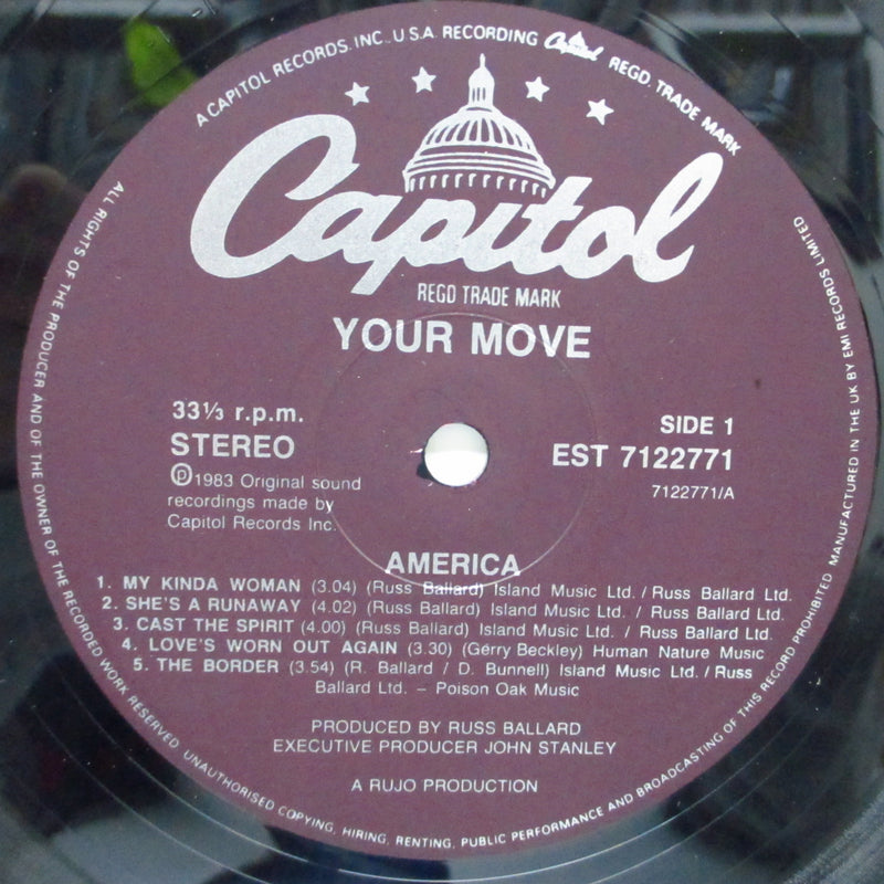 AMERICA (アメリカ)  - Your Move (UK オリジナル LP)
