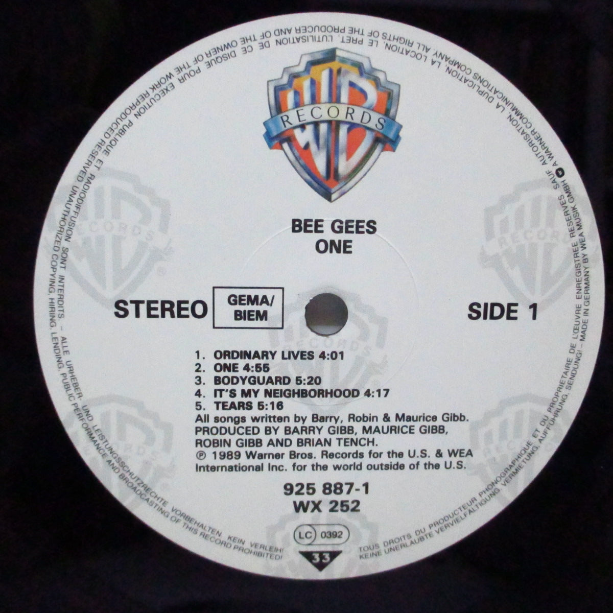 BEE GEES (ビージーズ)  - One (UK-EU オリジナル LP+インナー)