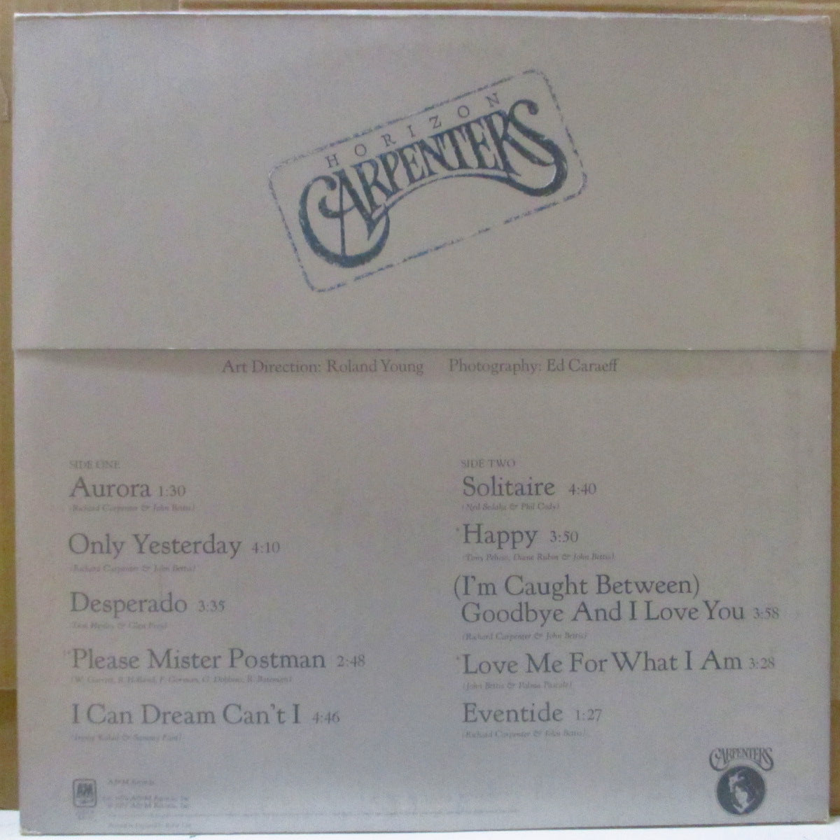 CARPENTERS (カーペンターズ)  - Horizon (UK オリジナル LP+インナー #2/ステッカー付きRobor社製封筒型エンボスジャケ）