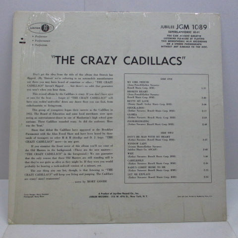 CADILLACS (キャディラックス)   - The Crazy Cadillacs (US '62 2nd Press Mono)