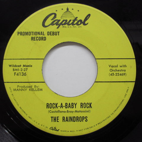 RAINDROPS - Rain / Rock-A-Baby Rock (Promo)