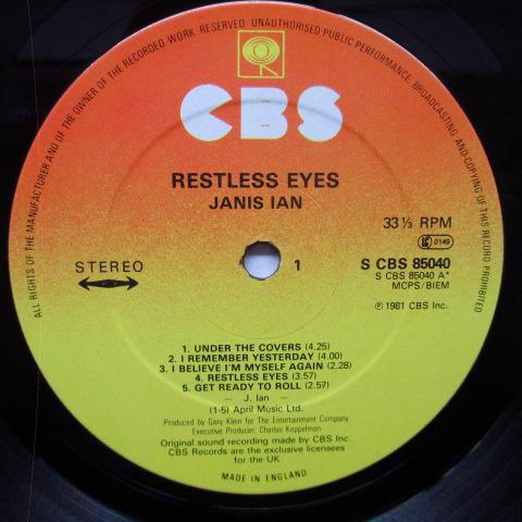 JANIS IAN (ジャニス・イアン)  - Restless Eyes（UK Orig.LP）