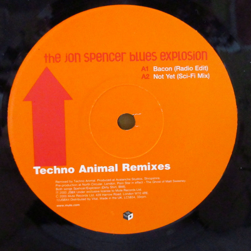 JON SPENCER BLUES EXPLOSION, THE (ジョン・スペンサー・ブルース・エクスプロージョン)  - Techno Animal Remixes (UK オリジナル 12インチ/レアステッカー付きマットプレーンジャケ)
