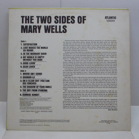 MARY WELLS (メアリー・ウェルズ) - The Two Sides Of (UK Orig.Stereo LP/CS)