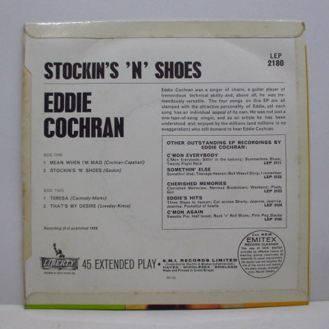 EDDIE COCHRAN - Stockin's 'n' Shoes +3 (UK Orig.EP/CFS)