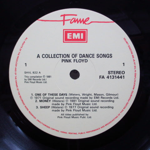 PINK FLOYD (ピンク・フロイド)  - A Collection Of Great Dance Songs (UK 80's 再発 LP/FA 41-31441)